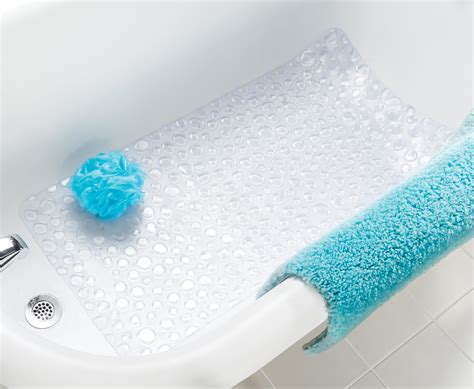 Tub mat walmart - Specification: Material: Vinyl Size: 40 x 16 inch Shape: Rectangular Recommended measures: It is recommended soaking the mat in a tub by warm water for 10 minutes prior to your first use to make the bath mat unfold. Before using, moisten the tub with a little bit of water and aim at the center mat with suction cups on underside, applying moderate pressure to attach the suction …